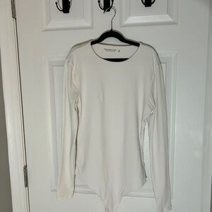 Abercrombie & Fitch White Long Sleeve Bodysuit